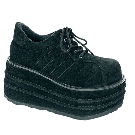 TEMPO-08 Alternative Footwear Demonia Unisex Platform Shoes & Boots Blk Vegan Suede