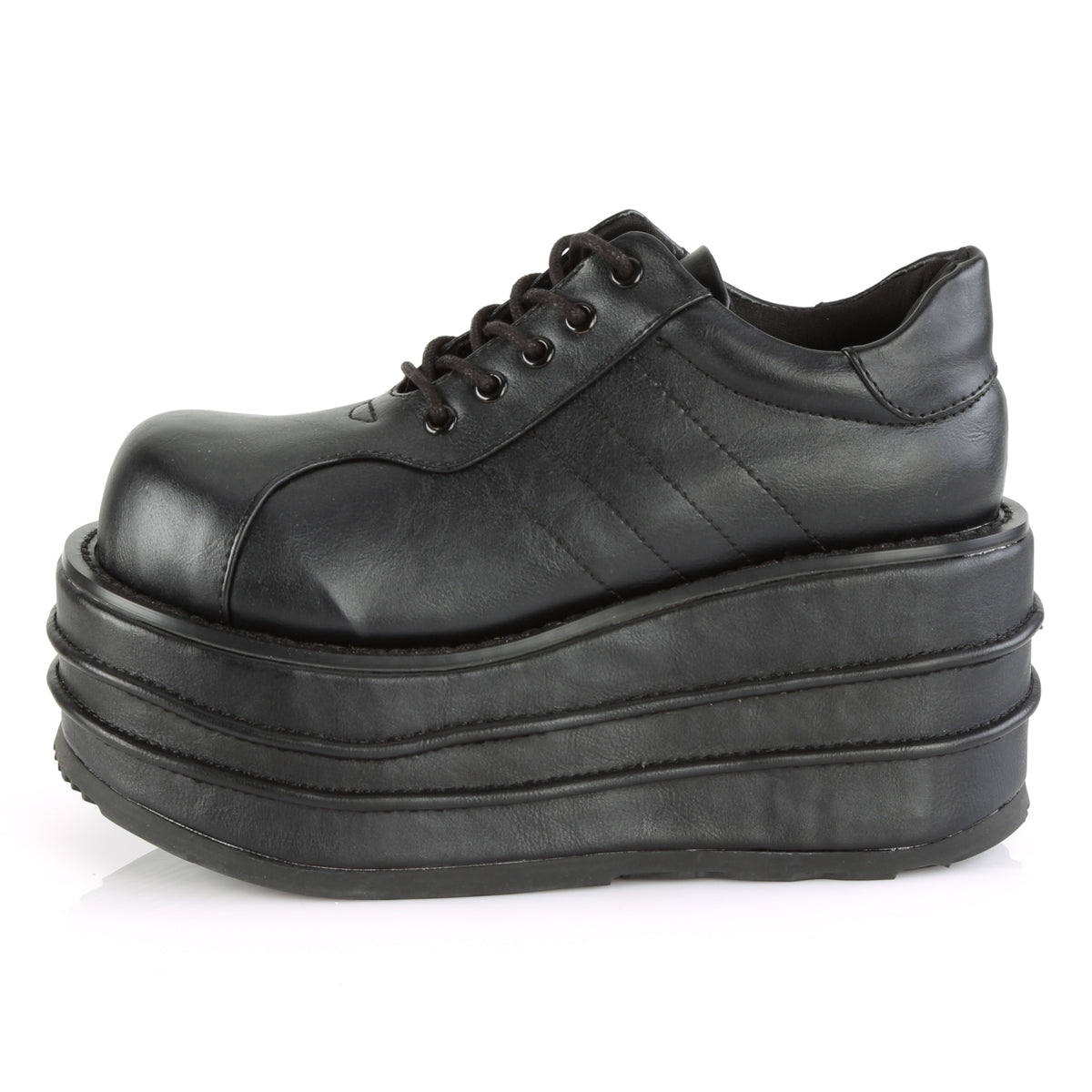 TEMPO-08 Demonia Black Vegan Leather Unisex Platform Shoes & Boots [Alternative Footwear]