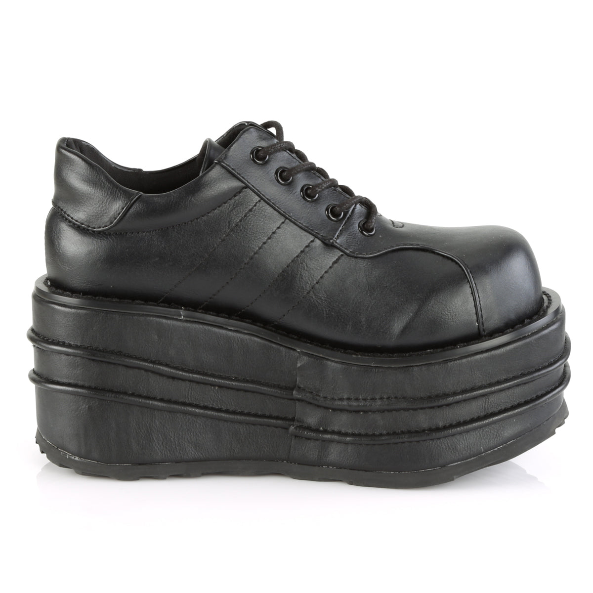 TEMPO-08 Demonia Black Vegan Leather Unisex Platform Shoes & Boots [Alternative Footwear]