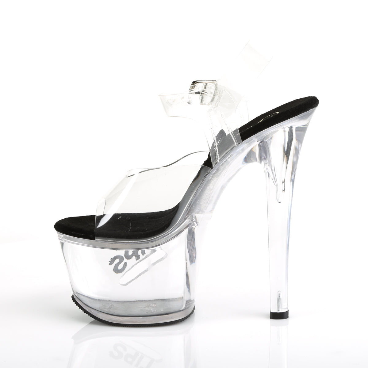 TIPJAR-708-5 Pleaser Clear-Black/Clear Platform Shoes [Exotic Dancing Shoes]