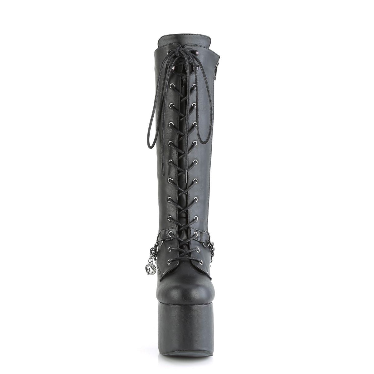 TORMENT-170 Demonia Black Vegan Leather Women's Mid-Calf & Knee High Boots [Demonia Cult Alternative Footwear]