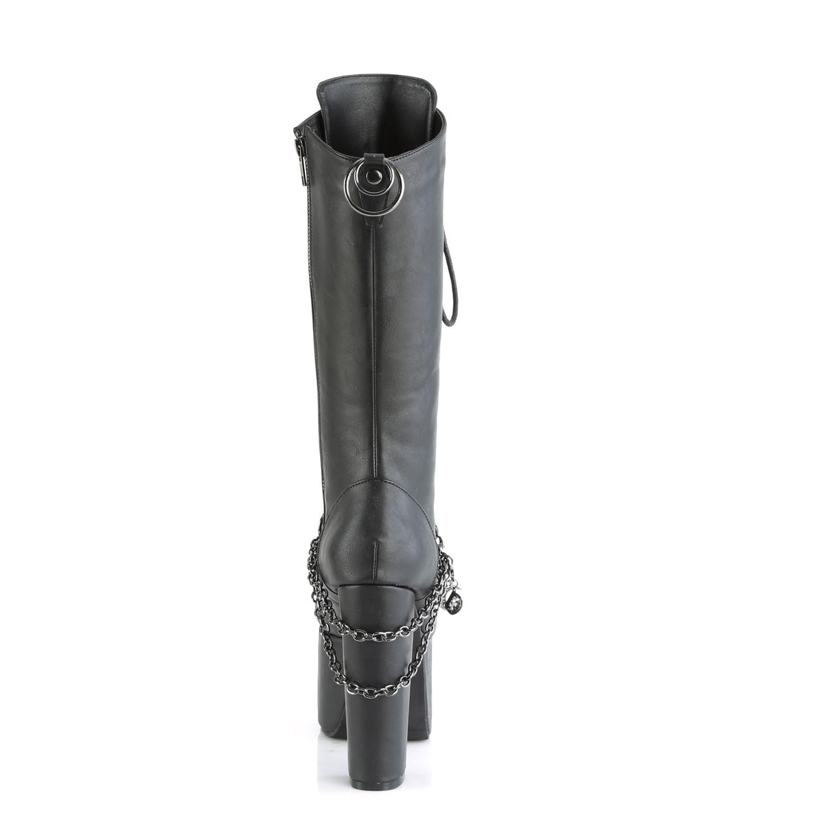 TORMENT-170 Demonia Black Vegan Leather Women's Mid-Calf & Knee High Boots [Demonia Cult Alternative Footwear]