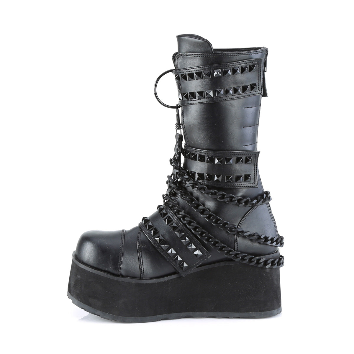 TRASHVILLE-138 Demonia Black Vegan Leather Unisex Platform Shoes & Boots [Demonia Cult Alternative Footwear]