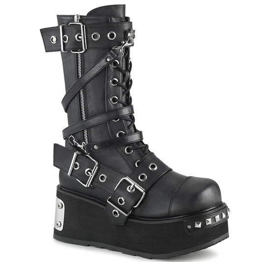 TRASHVILLE-250 Alternative Footwear Demonia Unisex Platform Shoes & Boots Blk Vegan Leather