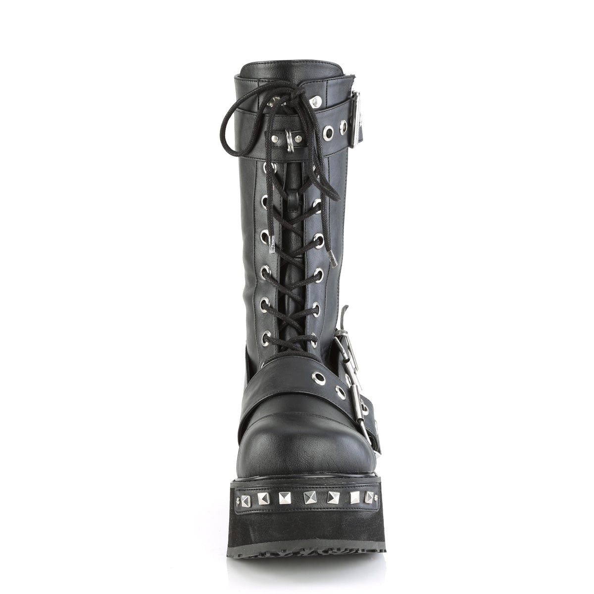 TRASHVILLE-250 Demonia Black Vegan Leather Unisex Platform Shoes & Boots [Demonia Cult Alternative Footwear]