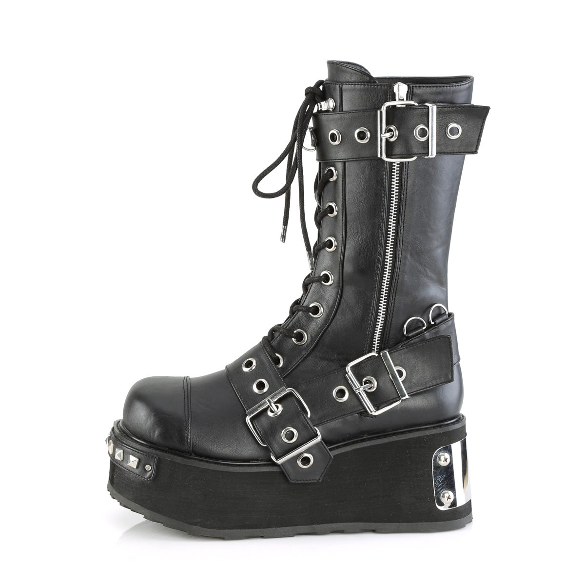 TRASHVILLE-250 Demonia Black Vegan Leather Unisex Platform Shoes & Boots [Demonia Cult Alternative Footwear]