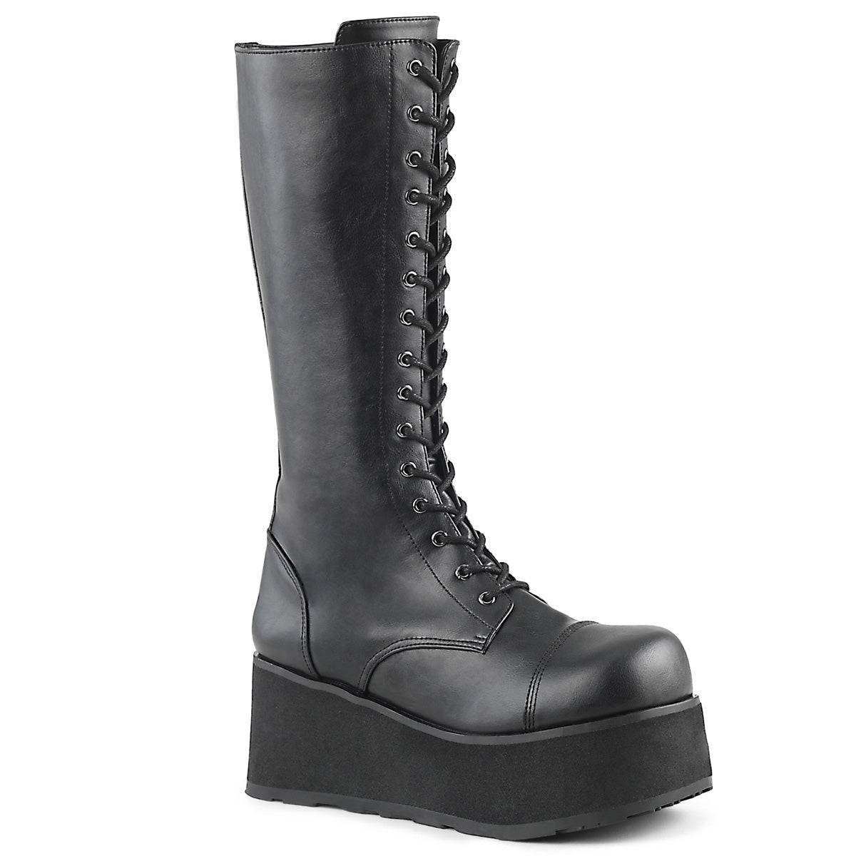 TRASHVILLE-502 Alternative Footwear Demonia Unisex Platform Shoes & Boots Blk Vegan Leather