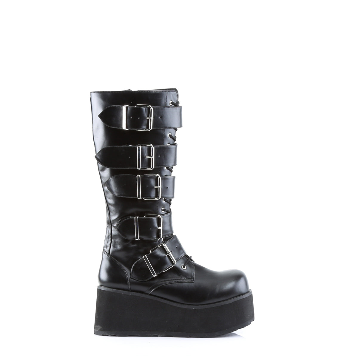 TRASHVILLE-518 Demonia Black Vegan Leather Unisex Platform Shoes & Boots [Demonia Cult Alternative Footwear]