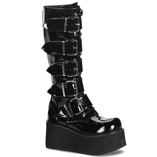 TRASHVILLE-518 Alternative Footwear Demonia Unisex Platform Shoes & Boots Blk Pat