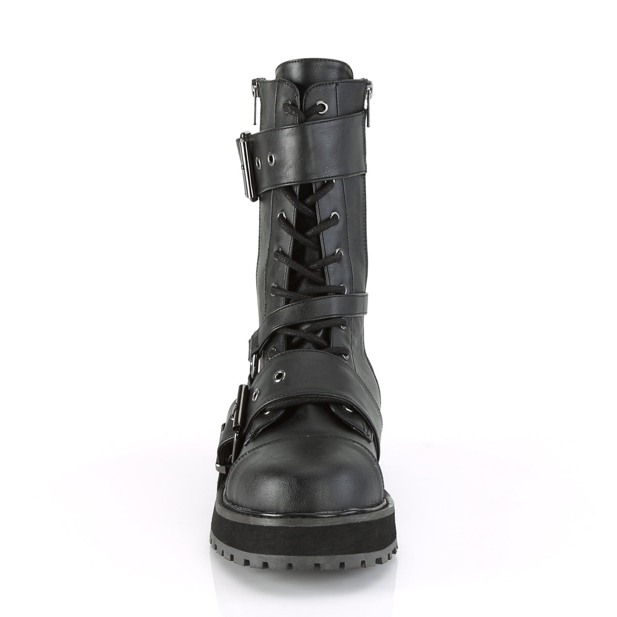 VALOR-220 Demonia Black Vegan Leather Unisex Platform Shoes & Boots [Demonia Cult Alternative Footwear]