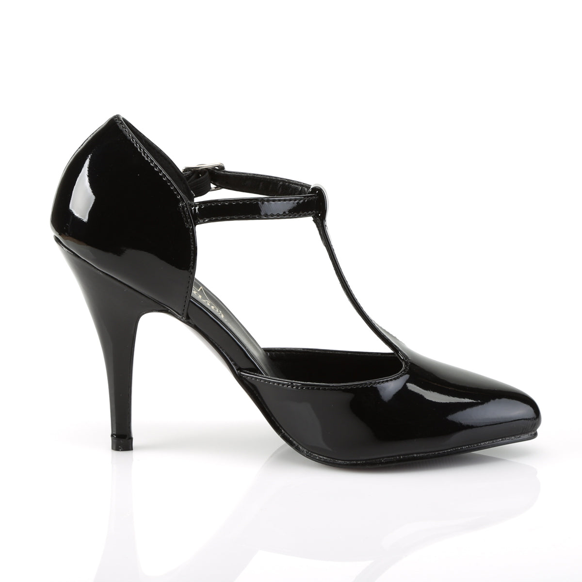 VANITY-415 Pleaser Black Patent Single Sole Shoes [Fetish Shoes]