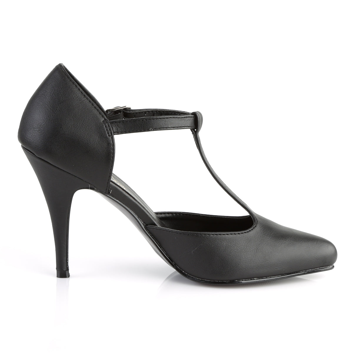 VANITY-415 Pleaser Black Faux Leather Single Sole Shoes [Fetish Shoes]