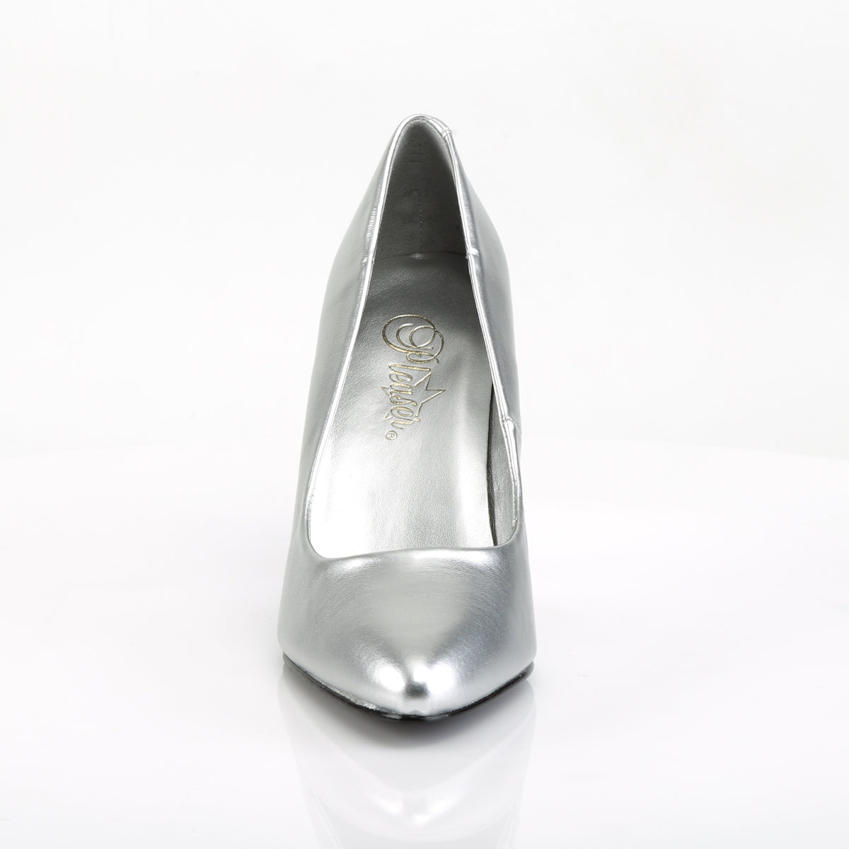 VANITY-420 Pleaser Silver Faux Leather Single Sole Shoes [Fetish Shoes]