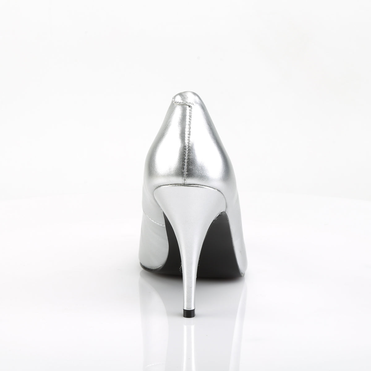 VANITY-420 Pleaser Silver Faux Leather Single Sole Shoes [Fetish Shoes]