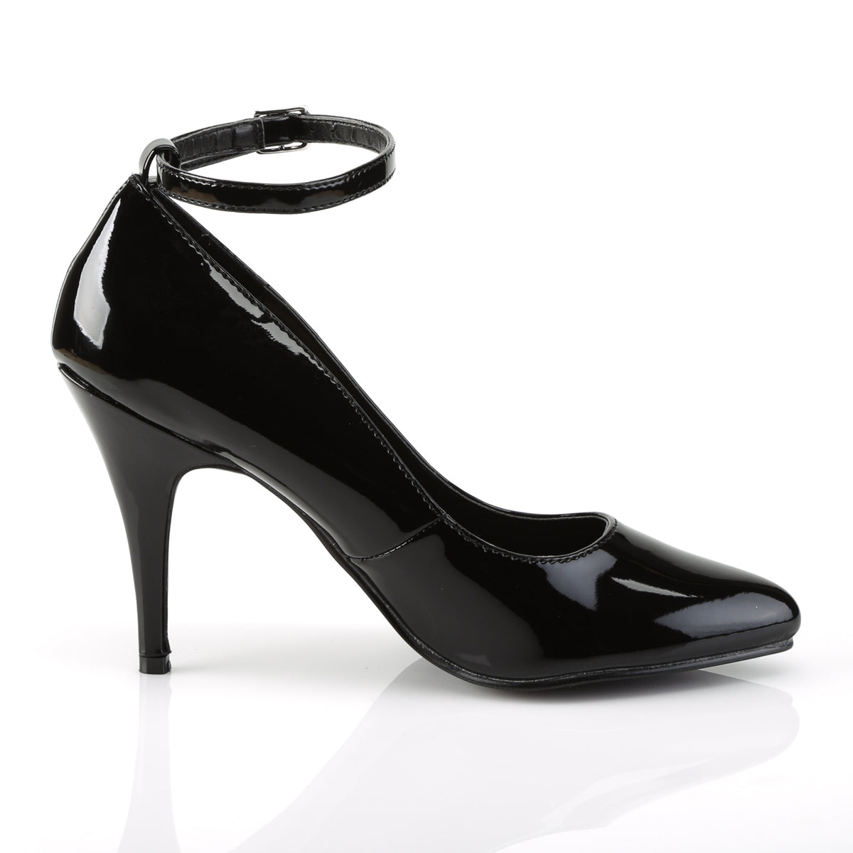 VANITY-431 Pleaser Black Patent Single Sole Shoes [Fetish Shoes]