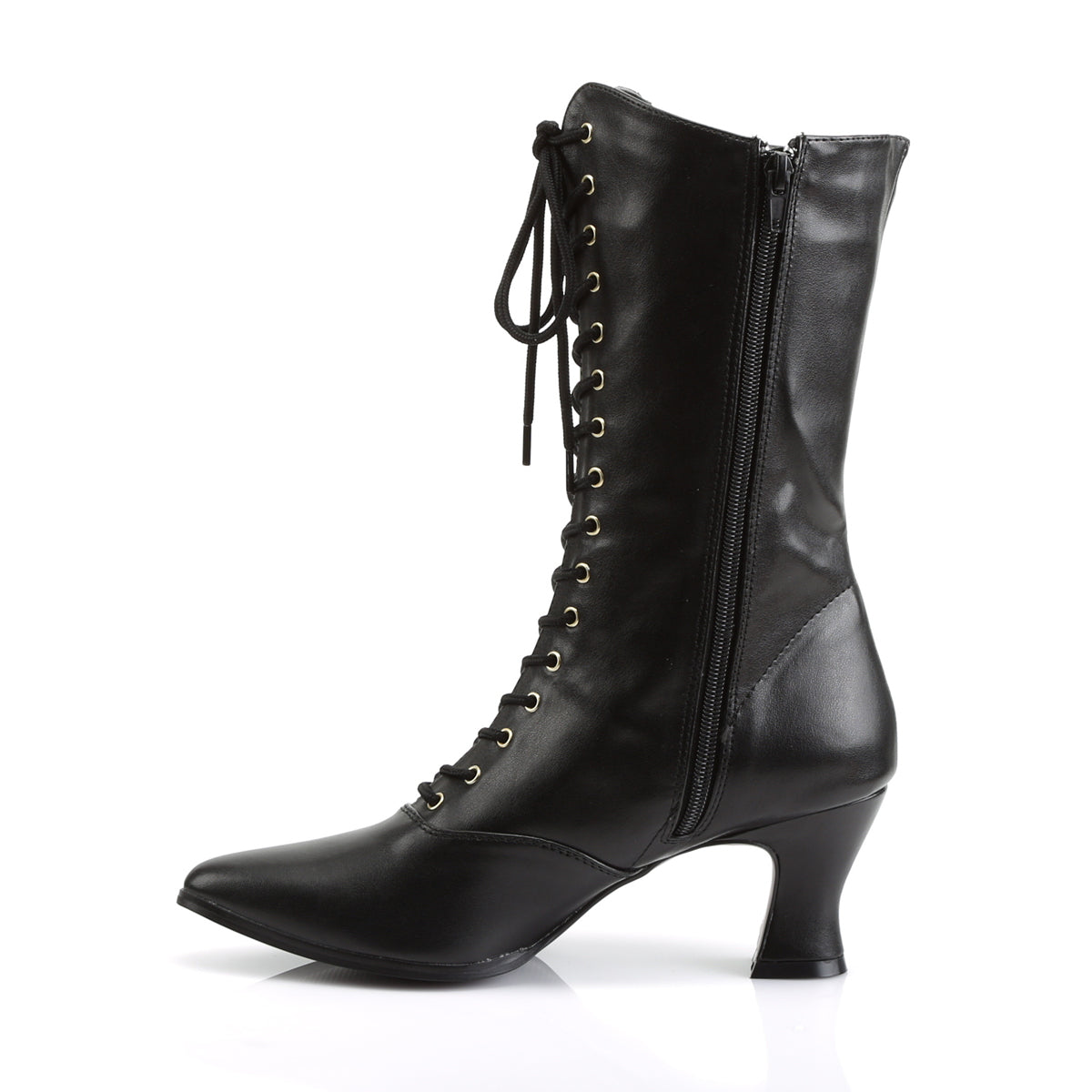 VICTORIAN-120 Funtasma Fantasy Black Pu Women's Boots [Fancy Dress Footwear]