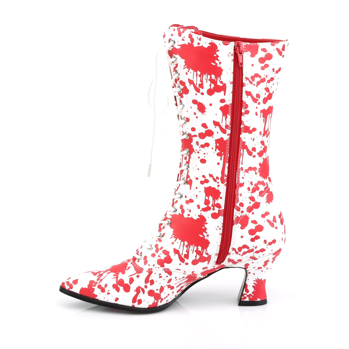 VICTORIAN-120BL Fancy Dress Costume Funtasma Women's Boots White-Red Pat