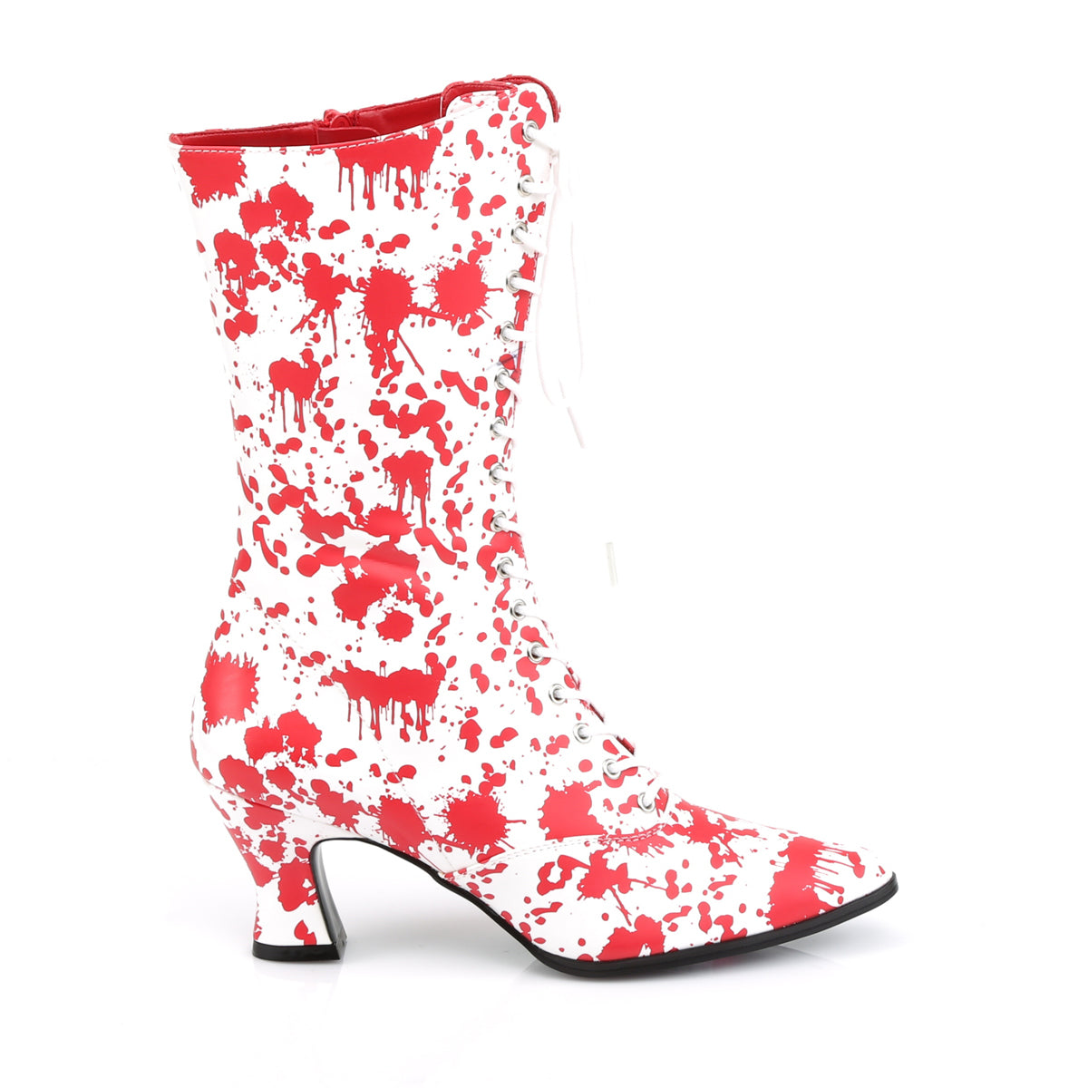 VICTORIAN-120BL Fancy Dress Costume Funtasma Women's Boots White-Red Pat