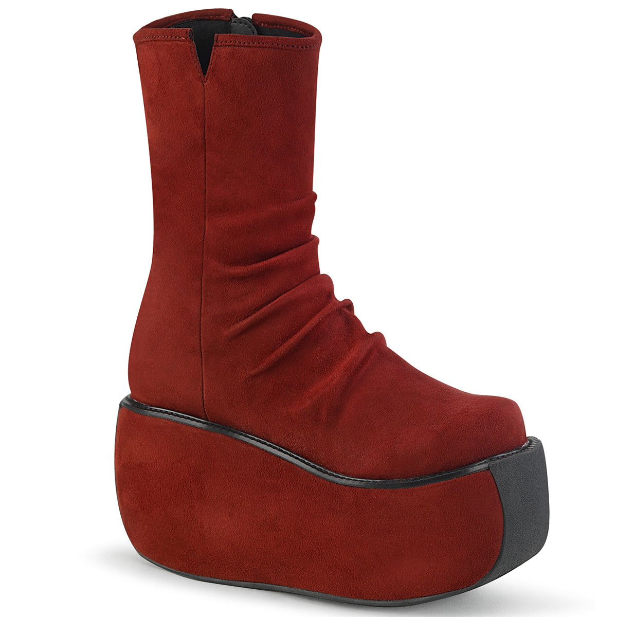 VIOLET-100 Alternative Footwear Demonia Women's Ankle Boots Burgundy Faux Suede