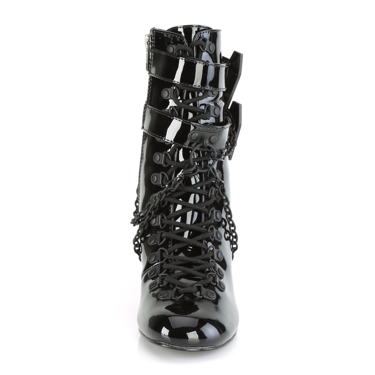 VIVIKA-128 Demonia Black Patent Women's Ankle Boots [Demonia Cult Alternative Footwear]