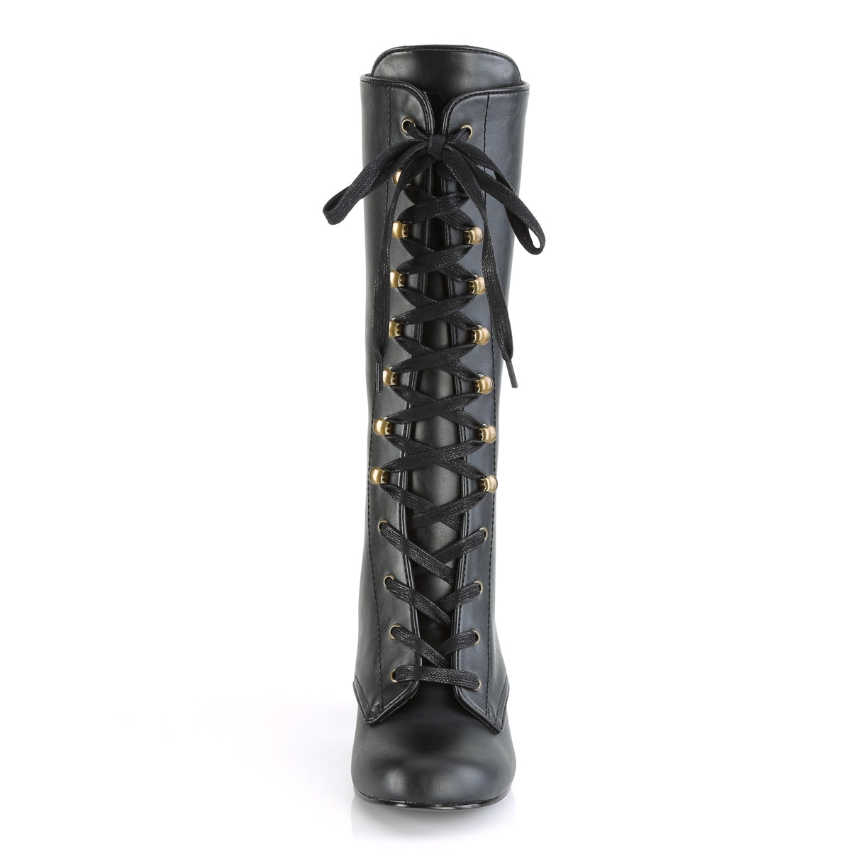 VIVIKA-205 Demonia Black Vegan Leather Women's Mid-Calf & Knee High Boots [Demonia Cult Alternative Footwear]