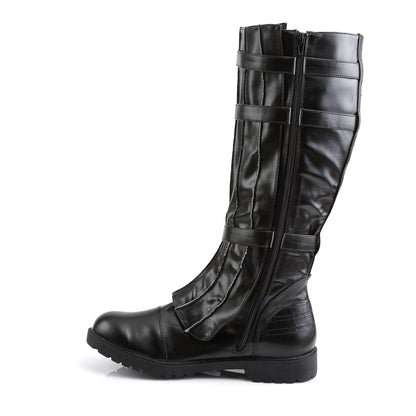 WALKER-130 Fancy Dress Costume Funtasma Men's Boots Black Pu