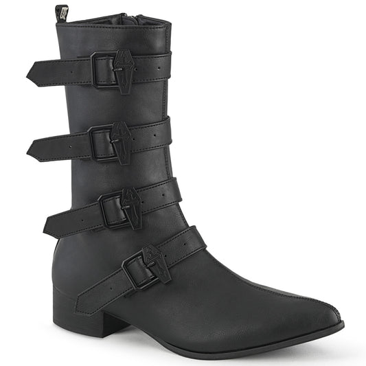 WARLOCK-110-C Alternative Footwear Demonia Unisex Platform Shoes & Boots Blk Vegan Leather