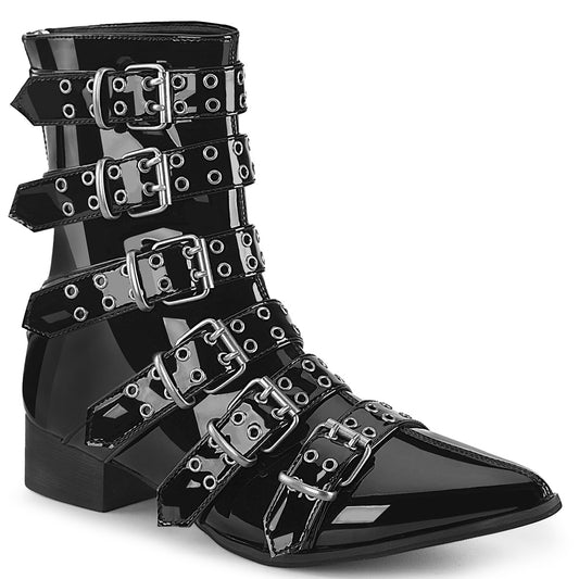 WARLOCK-70 Alternative Footwear Demonia Unisex Platform Shoes & Boots Blk Pat