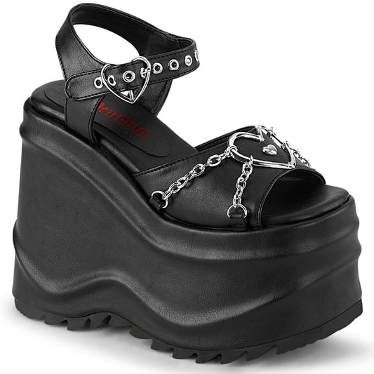 WAVE-09 Alternative Footwear Demonia Women's Sandals Blk Vegan Leather