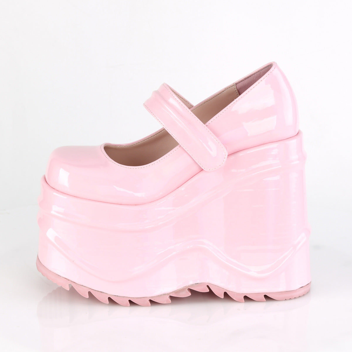 WAVE-32 Demonia B Pink Hologram Women's Heels & Platform Shoes [Demonia Cult Alternative Footwear]