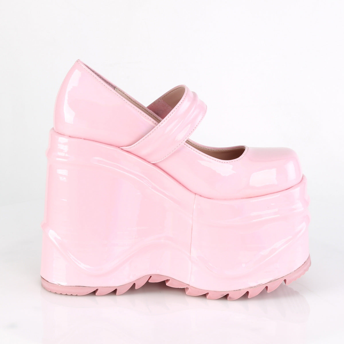 WAVE-32 Demonia B Pink Hologram Women's Heels & Platform Shoes [Demonia Cult Alternative Footwear]