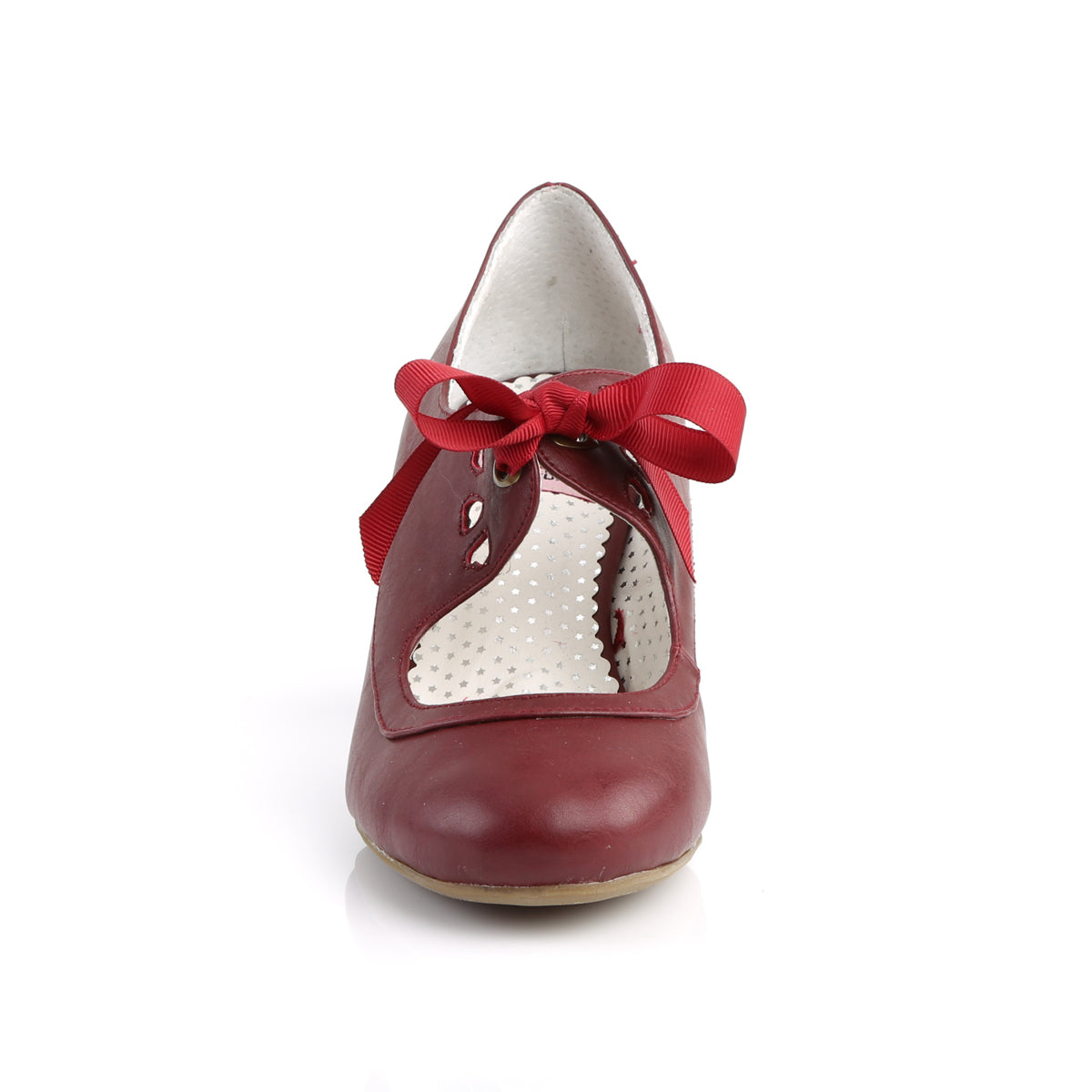 WIGGLE-32 Pin Up Couture Burgundy Faux Leather Single Soles [Retro Glamour Shoes]