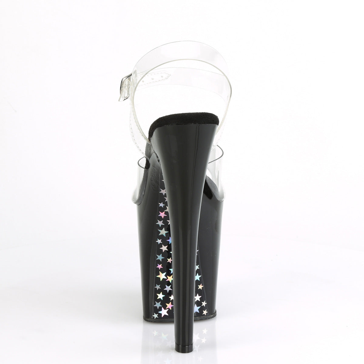 XTREME-808CHS Pleaser Clear/Black-Silver Holo. Platform Shoes [Exotic Dancing Shoes]