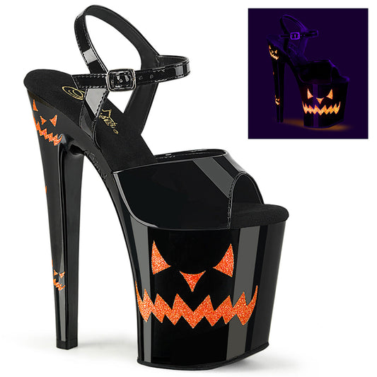 XTREME-809JOL Pleaser Black/Neon Orange Sexy Platform Shoes (Pole Dancing Heels)