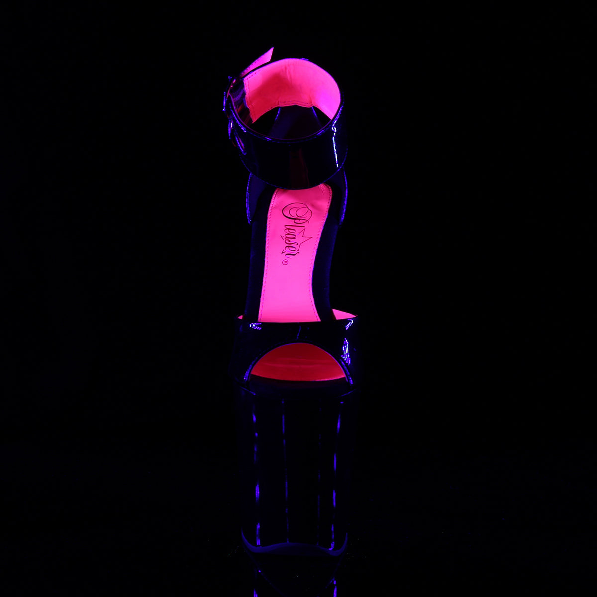 XTREME-875TT Pleaser Black Patent-Neon H Pink/Black Platform Shoes [Exotic Dancing Shoes]